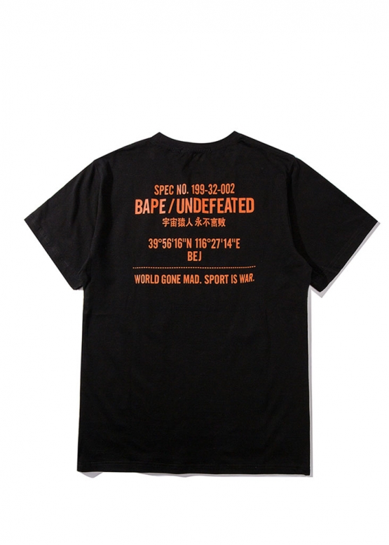 Bape Aape by A BATHING APE x Undefeated Sport Is War Ape Head Color Black T-Shirt Mens
