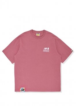Bape x New Balance Ape Head Relaxed Fit Pink Tee Mens - FA1145
