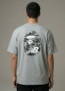 Серая футболка Bape Aape by A BATHING APE x New Balance Ape Head Relaxed Fit Color Grey T-Shirt Mens