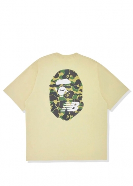 Пісочна футболка Bape x New Balance Ape Head Relaxed Fit Olive Tee Mens - FA1147