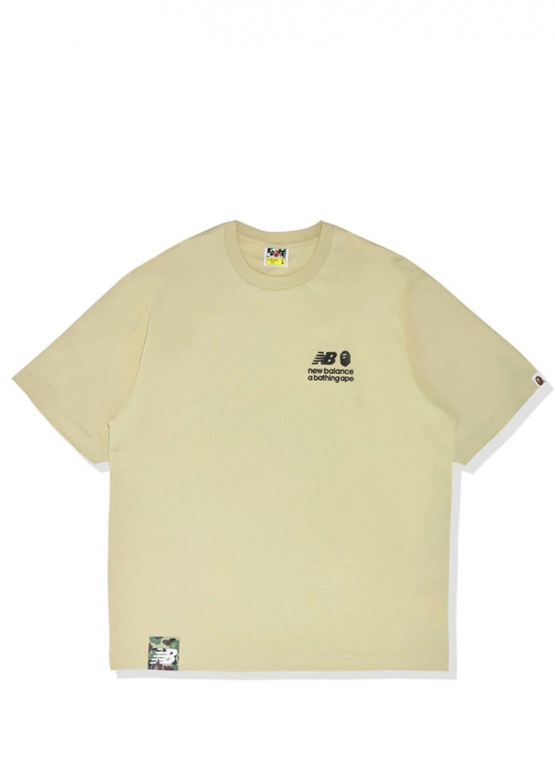 Пісочна футболка Bape Aape by A BATHING APE x New Balance Ape Head Relaxed Fit Color Olive T-Shirt Mens