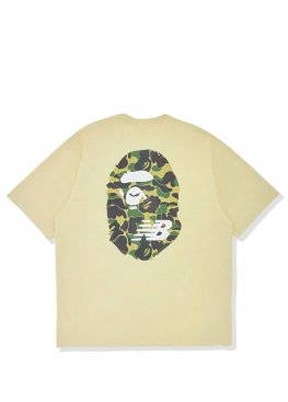 Пісочна футболка Bape x New Balance Ape Head Relaxed Fit Olive Tee Mens - FA1147