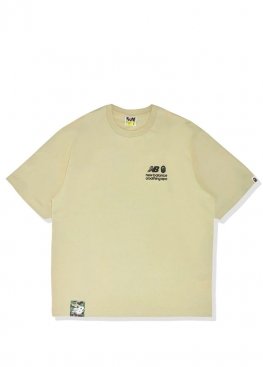 Пісочна футболка Bape x New Balance Ape Head Relaxed Fit Olive Tee Mens - FA1147