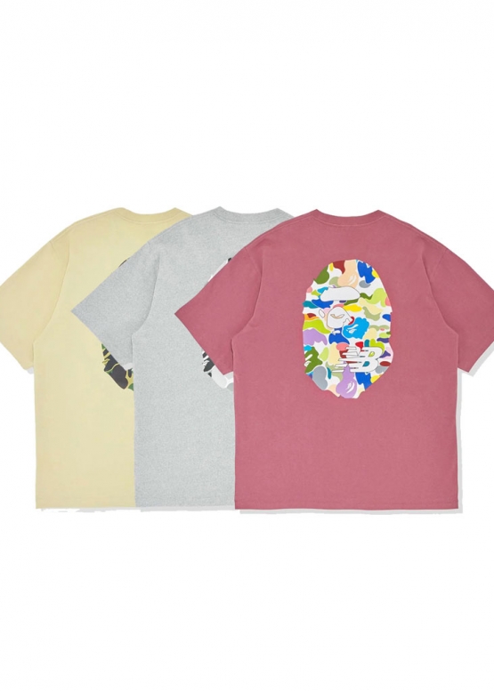 Рожева футболка Bape Aape by A BATHING APE x New Balance Ape Head Relaxed Fit Color Pink T-Shirt Mens