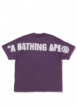 Фіолетова футболка Bape Spray Ape Head Garment Dyed Relaxed Fit Purple Tee Unisex - FA1148