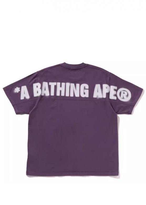 Фіолетова футболка Bape A Bathing Ape Spray Ape Head Garment Dyed Relaxed Fit Color Purple T-Shirt Unisex