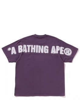 Фіолетова футболка Bape Spray Ape Head Garment Dyed Relaxed Fit Purple Tee Unisex - FA1148