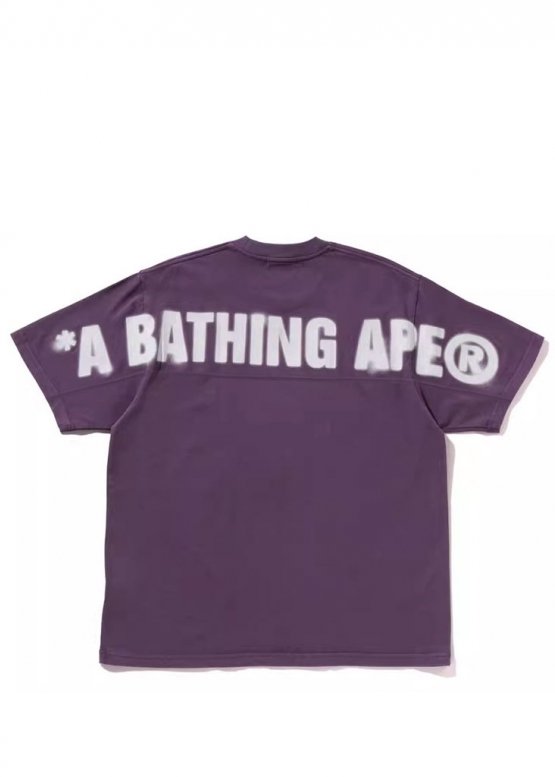 Фіолетова футболка Bape A Bathing Ape Spray Ape Head Garment Dyed Relaxed Fit Color Purple T-Shirt Unisex
