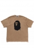 Бежева футболка Bape Spray Ape Head Garment Dyed Relaxed Fit Beige Tee Unisex - FA1150
