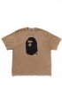 Бежева футболка Bape Spray Ape Head Garment Dyed Relaxed Fit Beige Tee Unisex - FA1150