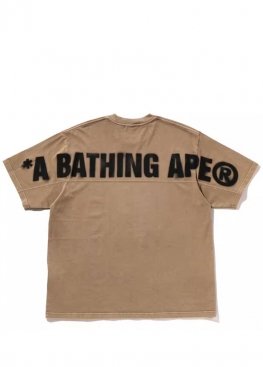 Бежева футболка Bape Spray Ape Head Garment Dyed Relaxed Fit Beige Tee Unisex - FA1150