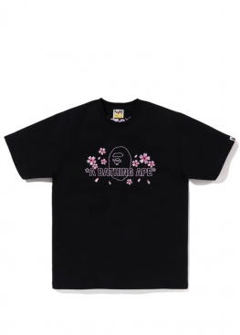  Чорна футболка Bape Sakura Black Tee Womens - FA1151