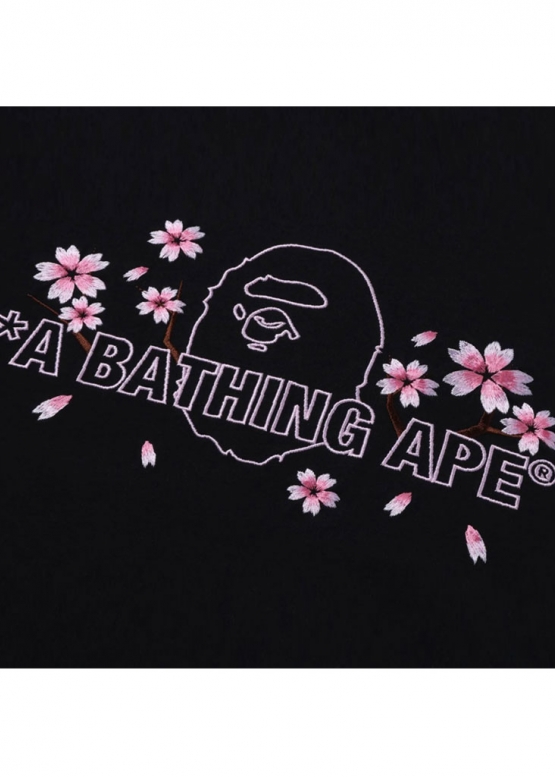 Bape A Bathing Ape Sakura Color Black T-shirt Womens