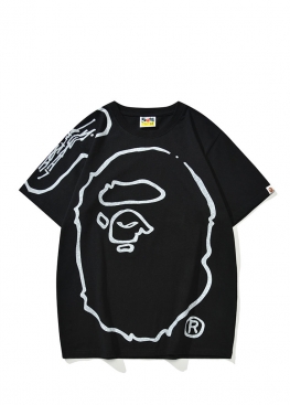 Чорна футболка Bape x Joshua Vides Ape Head Black Tee Unisex - FA1155