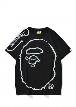 Чорна футболка Bape x Joshua Vides Ape Head Black Tee Unisex - FA1155