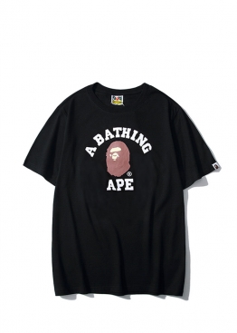 Bape Distortion College Black Tee Mens - FA1156