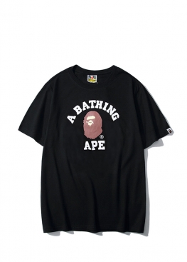Чорна футболка Bape Distortion College Black Tee Mens - FA1156