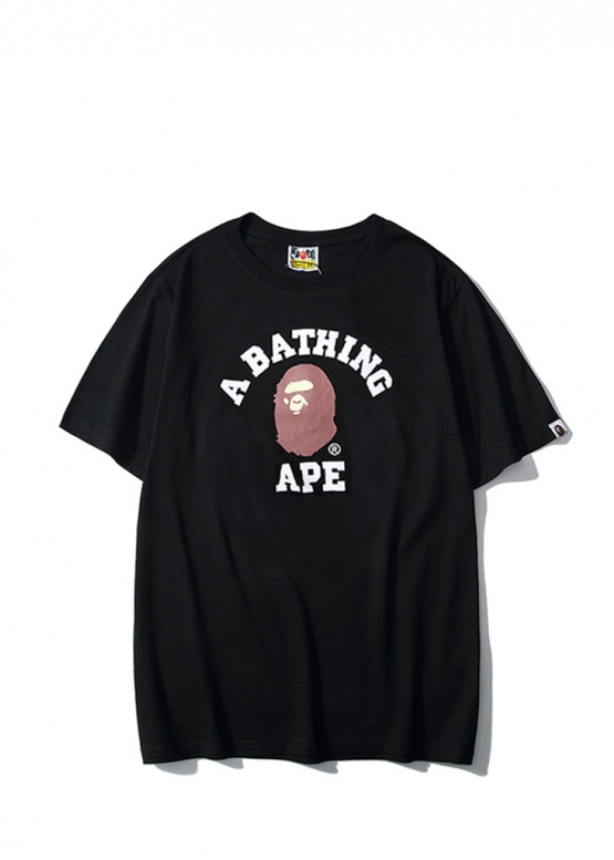 Чорна футболка Bape A Bathing Ape Distortion College Color Black T-Shirt Mens