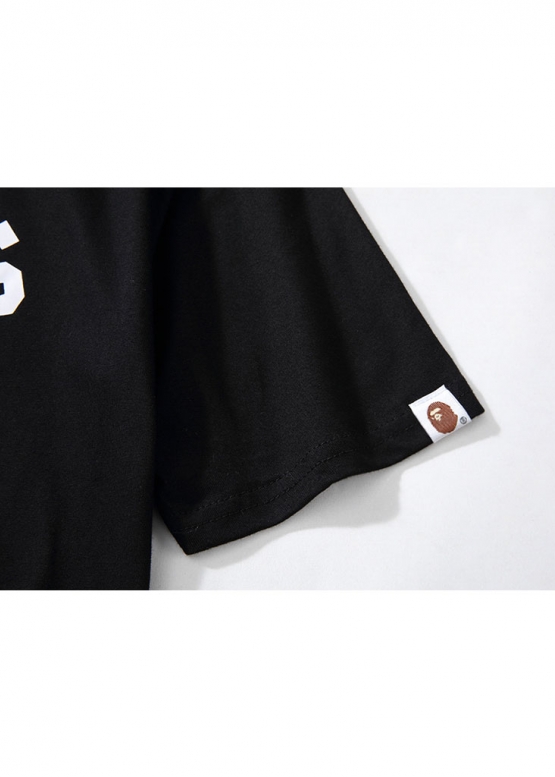 Чорна футболка Bape A Bathing Ape Distortion College Color Black T-Shirt Mens