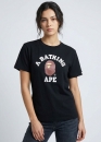 Чорна футболка Bape A Bathing Ape Distortion College Color Black T-Shirt Mens