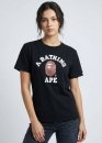 Чёрная футболка Bape A Bathing Ape Distortion College Color Black T-Shirt Mens