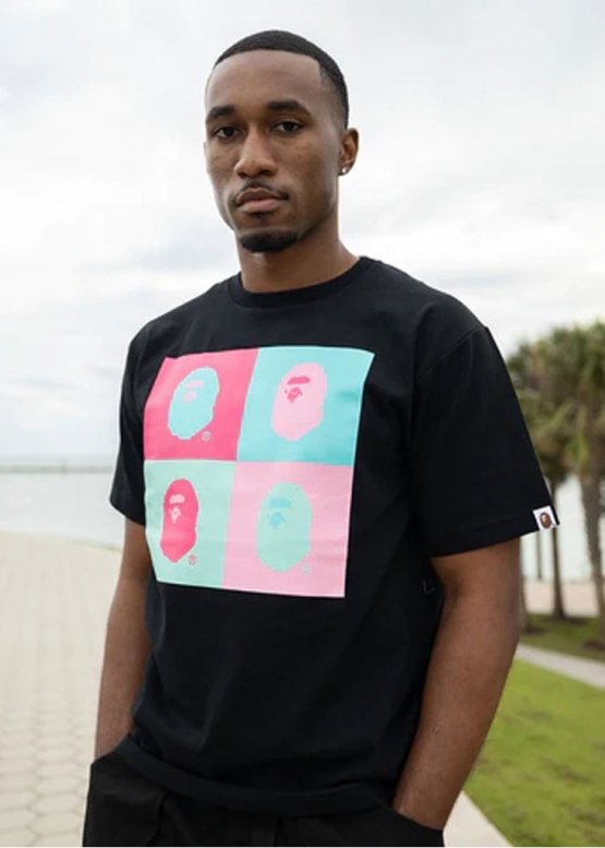 Чёрная футболка Bape A Bathing Ape US Limited Collection Color Black T-Shirt Unisex