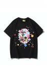 Чёрная футболка Bape A Bathing Ape Head Multicolor Splatter Color Black T-Shirt Unisex