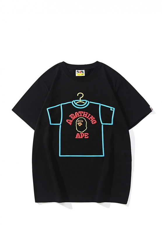 Чорна футболка Bape A Bathing Ape x DSM Fluro Rebellion Neon Color Black T-Shirt Unisex
