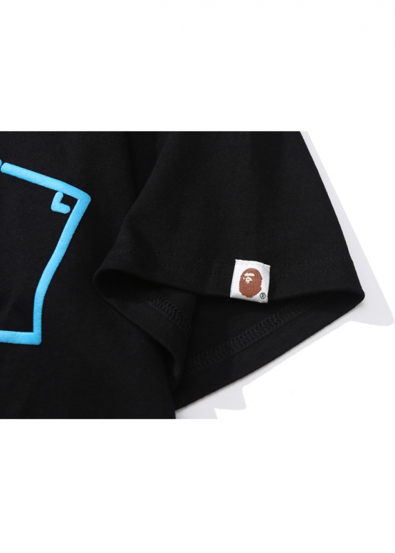 Чорна футболка Bape A Bathing Ape x DSM Fluro Rebellion Neon Color Black T-Shirt Unisex