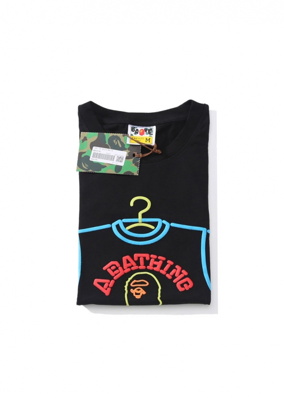Чорна футболка Bape A Bathing Ape x DSM Fluro Rebellion Neon Color Black T-Shirt Unisex