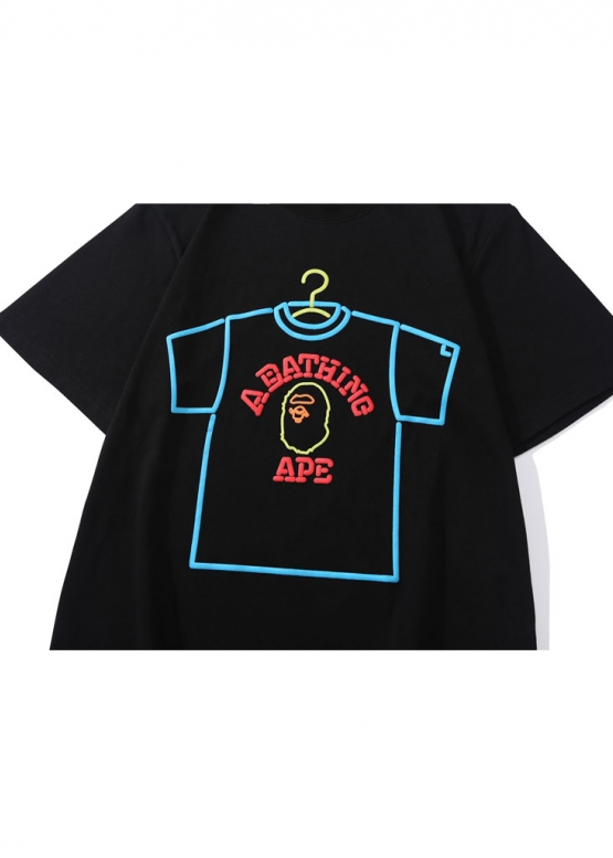 Чорна футболка Bape A Bathing Ape x DSM Fluro Rebellion Neon Color Black T-Shirt Unisex