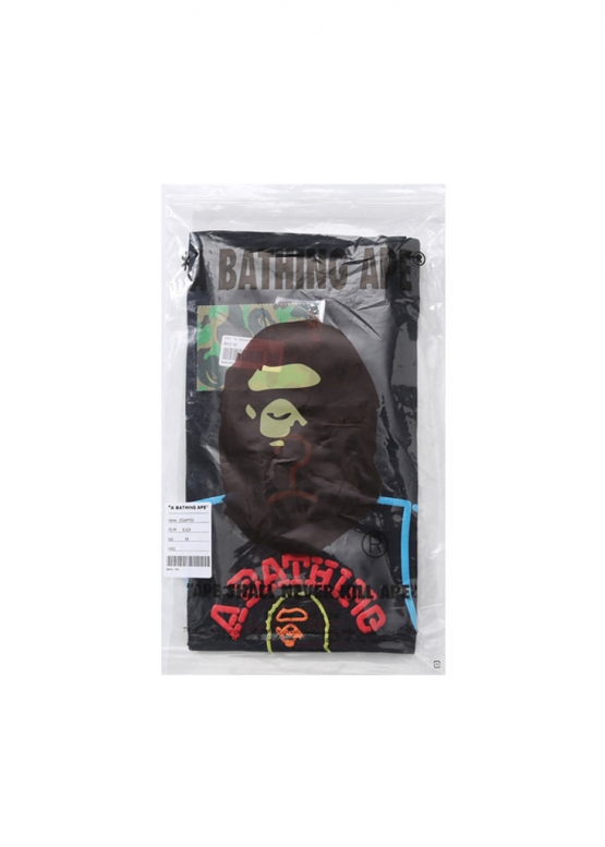Чорна футболка Bape A Bathing Ape x DSM Fluro Rebellion Neon Color Black T-Shirt Unisex