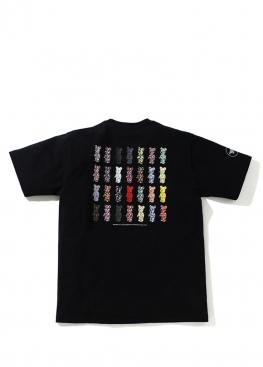 Чорна футболка Bape x Medicom Toy Camo Bear Black Tee Unisex - FA1161