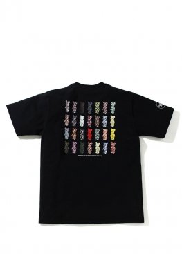 Чорна футболка Bape x Medicom Toy Camo Bear Black Tee Unisex - FA1161