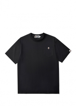 Чорна футболка Bape Ape Head One Point Pocket Black Tee Unisex - FA1164