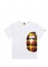 Біла футболка Bape Block Check Side Big Ape Head White Tee Unisex - FA1165
