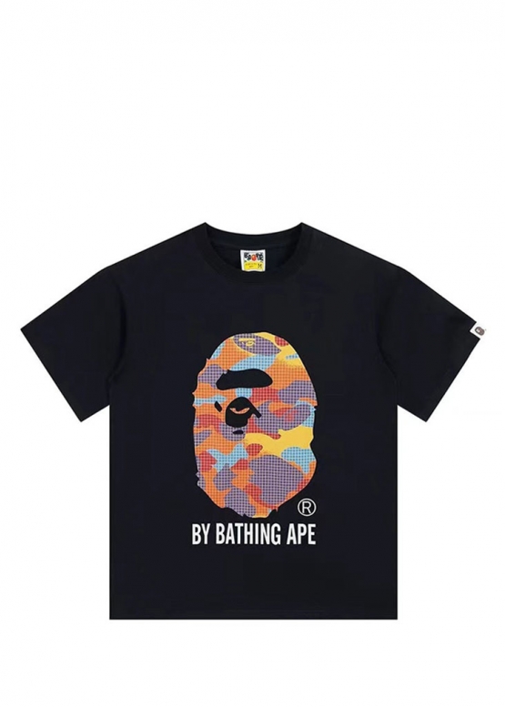 Чорна футболка Bape A Bathing Ape Grid Camo Color Black T-Shirt Unisex