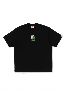 Чорна футболка Bape Apple Graphic By Bathing Ape Relaxed Fit Tee - FA1175
