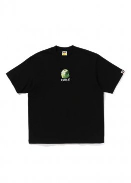 Чорна футболка Bape Apple Graphic By Bathing Ape Relaxed Fit Tee - FA1175