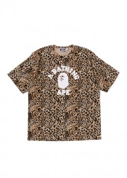 Bape Wild Leopard Pattern College Relaxed Fit Tee - FA1176