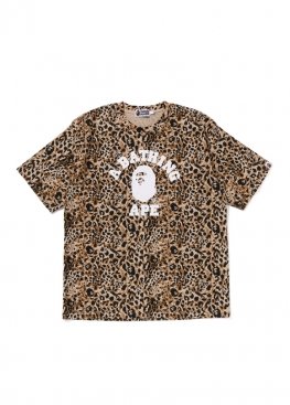 Bape Wild Leopard Pattern College Relaxed Fit Tee - FA1176