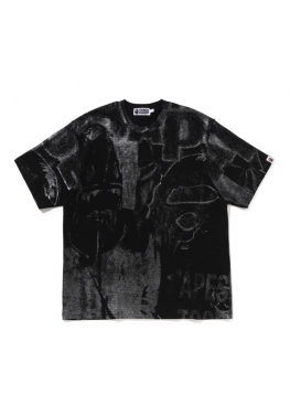 Чорна футболка Bape Metallic Coated Overall Print Relaxed Fit Tee - FA1177