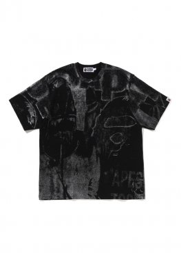 Чорна футболка Bape Metallic Coated Overall Print Relaxed Fit Tee - FA1177