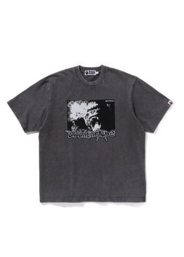 Сіра футболка Bape Mad Ape Graphic Acid Wash Relaxed Fit Tee - FA1178