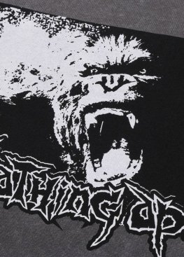 Сіра футболка Bape Mad Ape Graphic Acid Wash Relaxed Fit Tee - FA1178