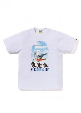 Біла футболка Bape Carp Streamer By Bathing Ape Tee - FA1180
