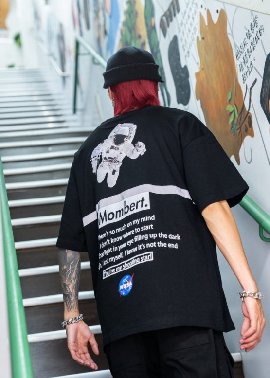 Чорна футболка Mombert NASA Reflective Color Black T-shirt Unisex