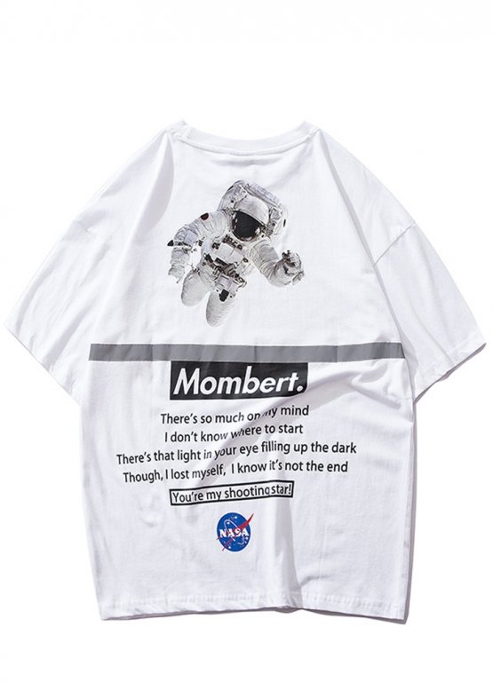Mombert NASA Reflective Color White T-shirt Unisex