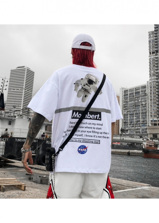 Mombert NASA Reflective Color White T-shirt Unisex