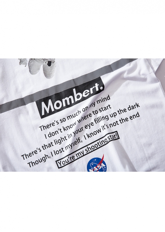 Mombert NASA Reflective Color White T-shirt Unisex